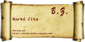 Barkó Zita névjegykártya
