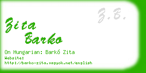 zita barko business card