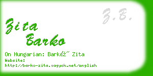 zita barko business card